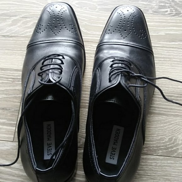 NWOB Steve Madden p-dough black leather shoes - Picture 6 of 7